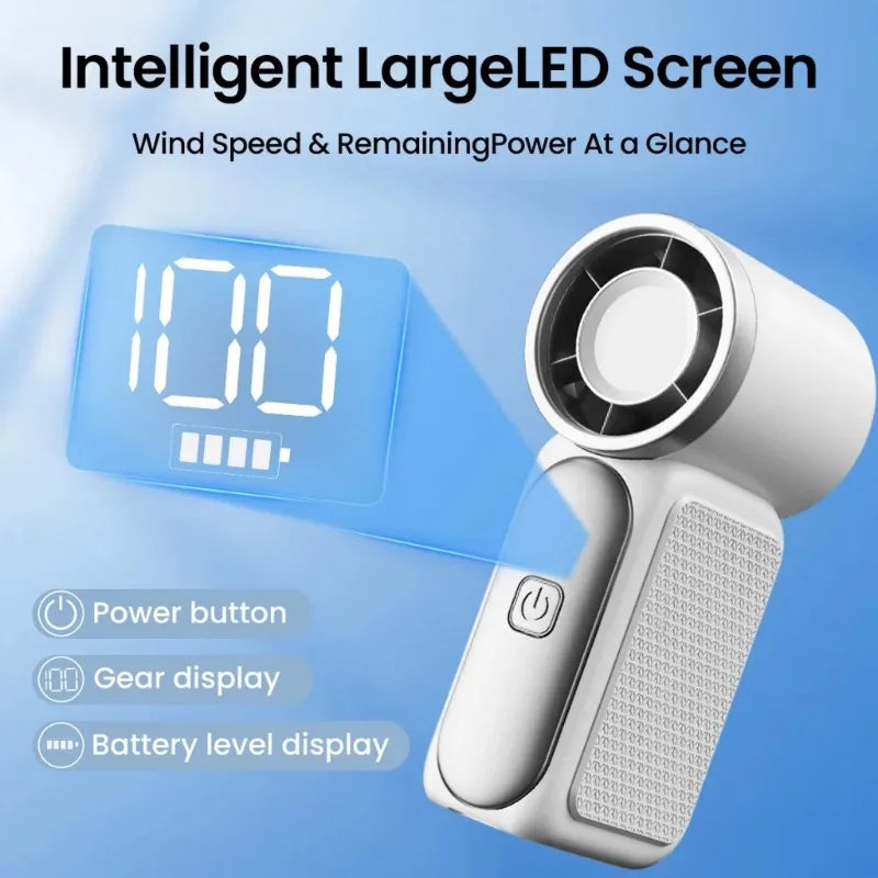 Mini Ventilateur Portable Turbo — Rechargeable USB-C, 100 Vitesses, Ultra-Silencieux